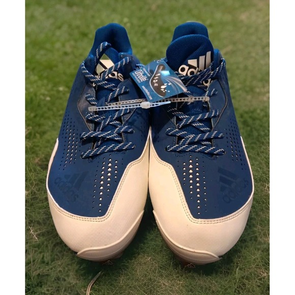 Adidas PowerAlley 4 Baseball Cleats Mens 13 Blue & White Ortholite Soles Q16487 - Picture 2 of 7